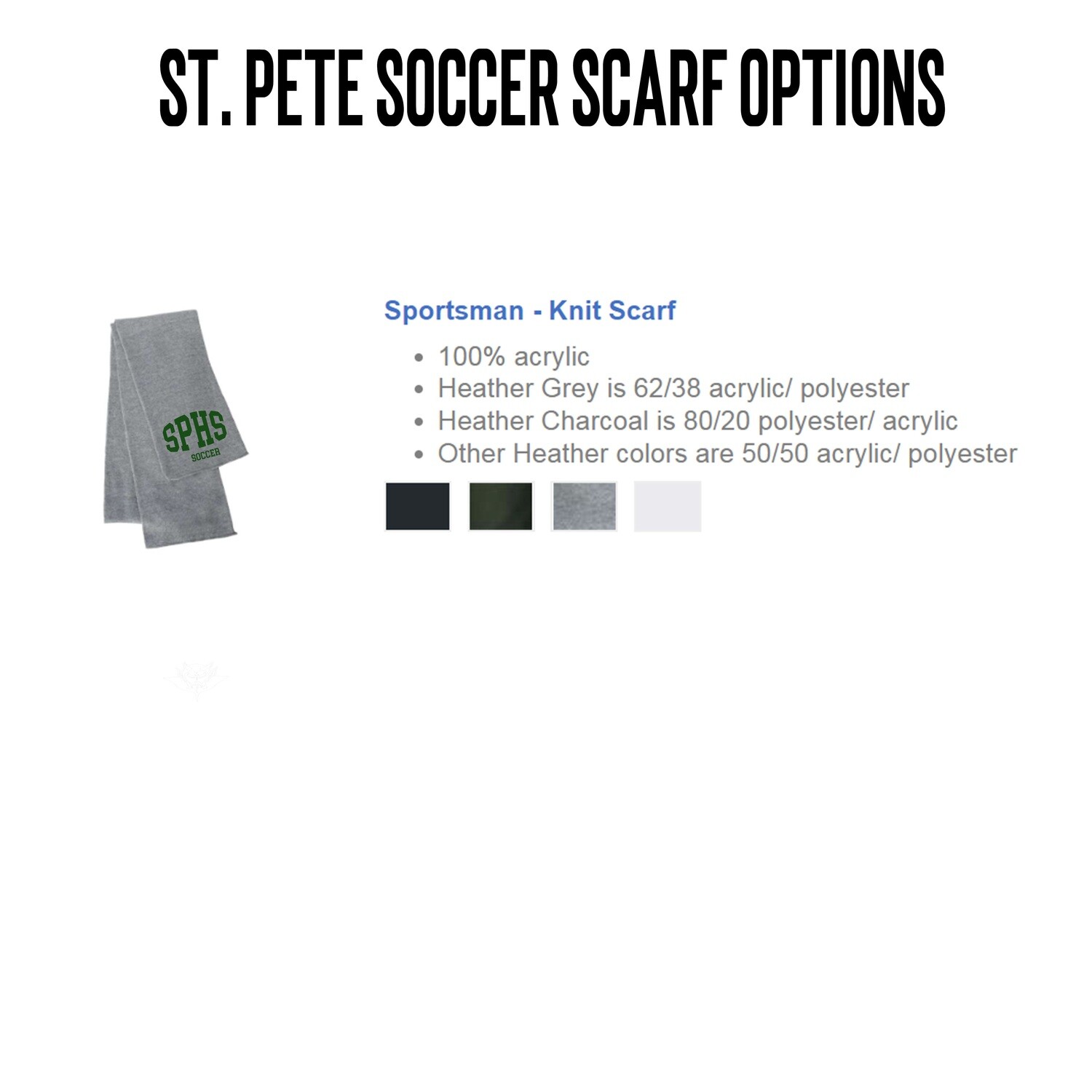 St. Pete High Soccer Knit Scarf Embroidered