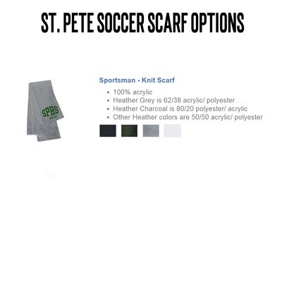 St. Pete High Soccer Knit Scarf Embroidered