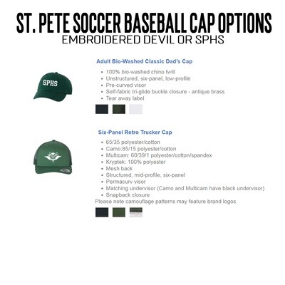 St. Pete High Soccer Embroidered Caps