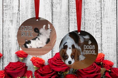 Custom Photo Ornament 2-sided, Ornament, Any Combination Text &amp; Photos, Personalized Photo Gift