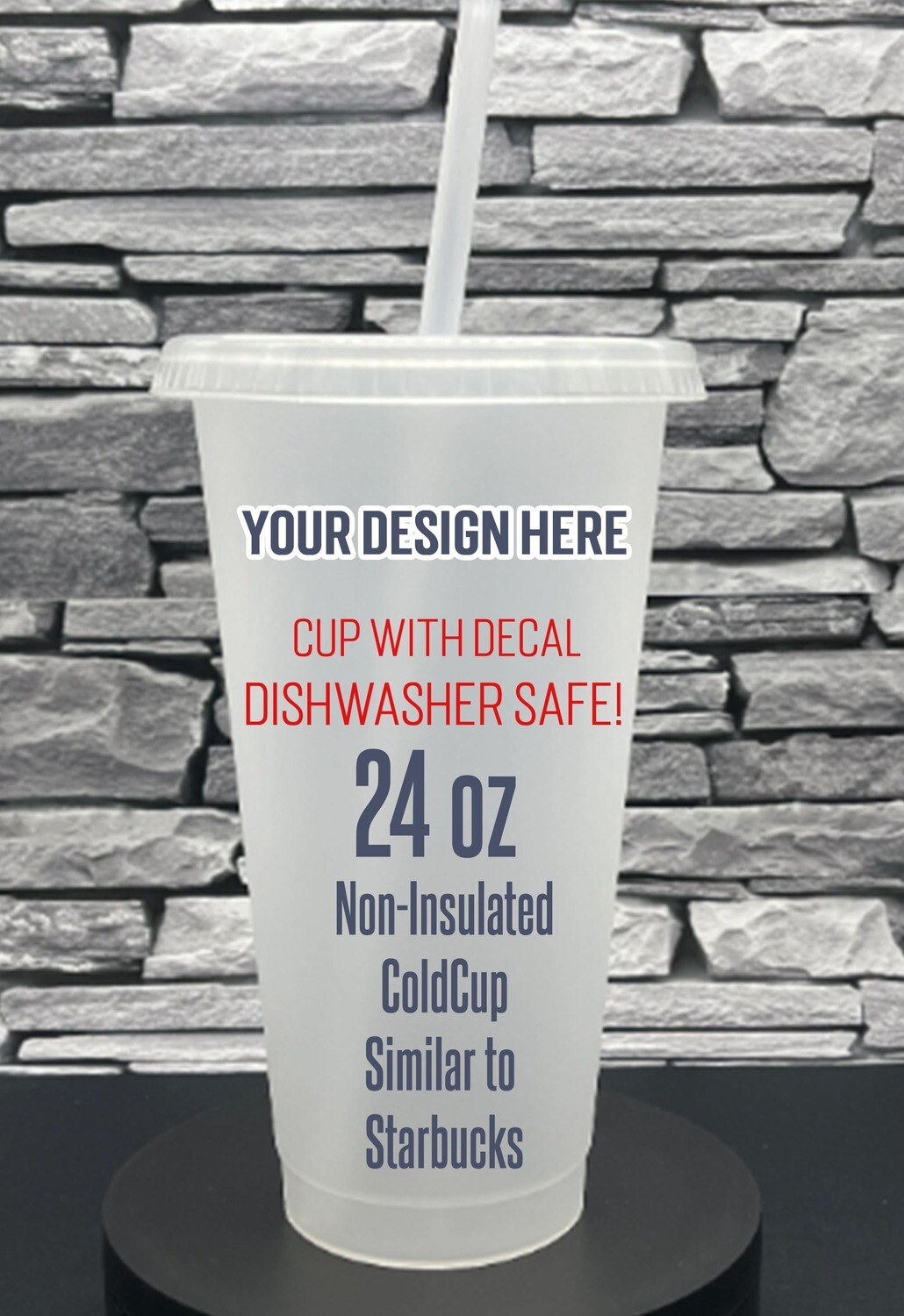 Special Order Vinson Custom Reusable Hot Cups  with Your Design single Decal
