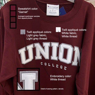 Special Order Trzepla:  Custom Embroidered Applique Team School Spirt Shirt Two Color Two Lines ~ Sweatshirt