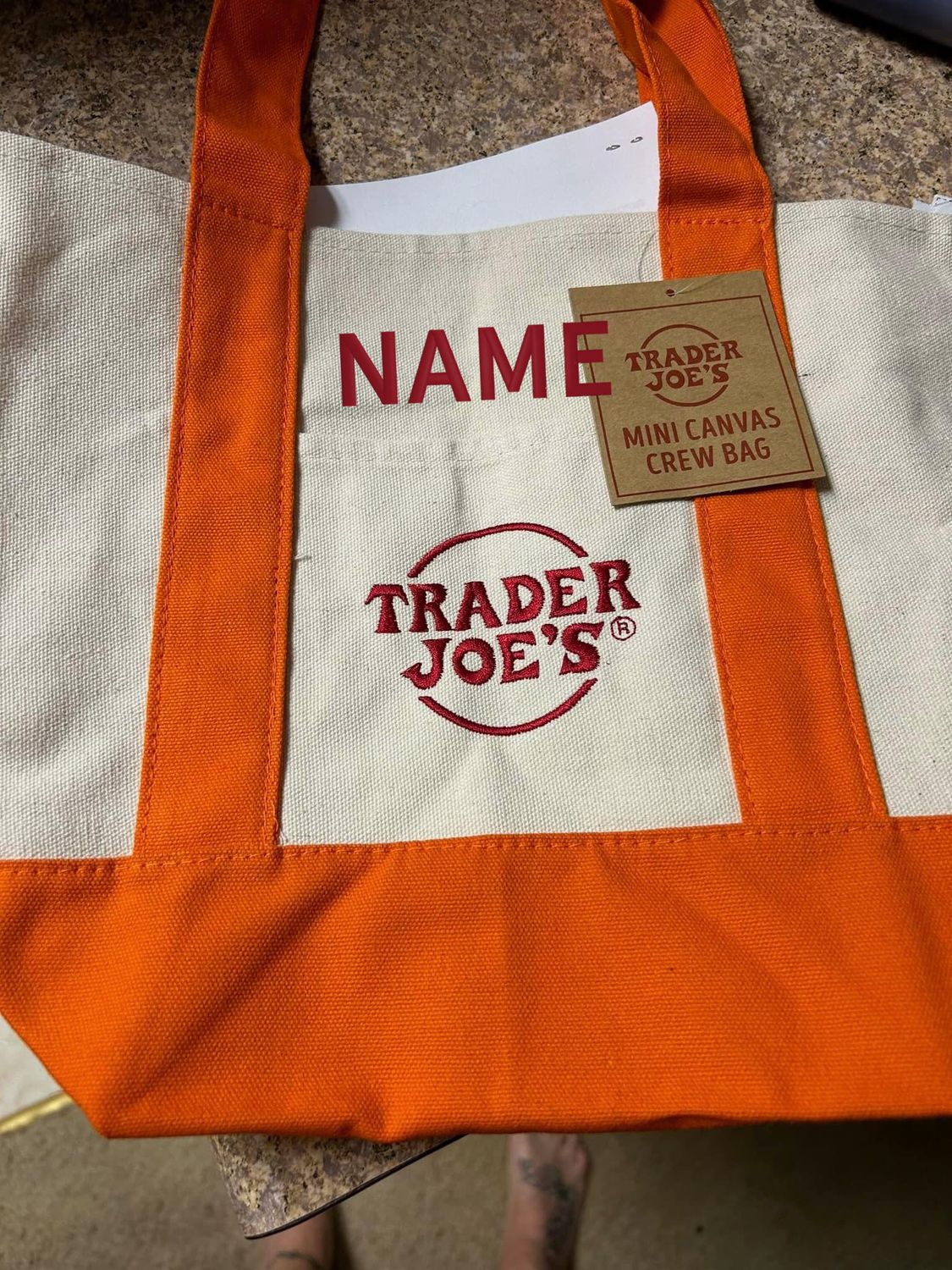 Add Name to Customer Provided Canvas Bag
