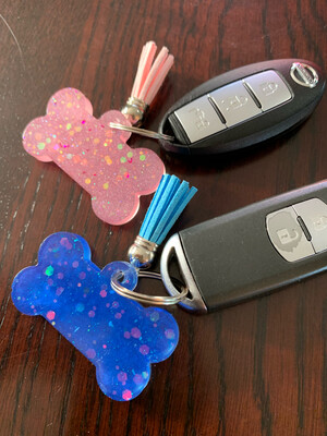 New! Resin Bone Keyring