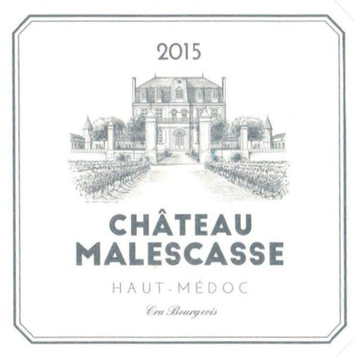 Chateau Malescasse, Cru Bourgeois Haut-Medoc, 2015 (some slight label discolouration)
