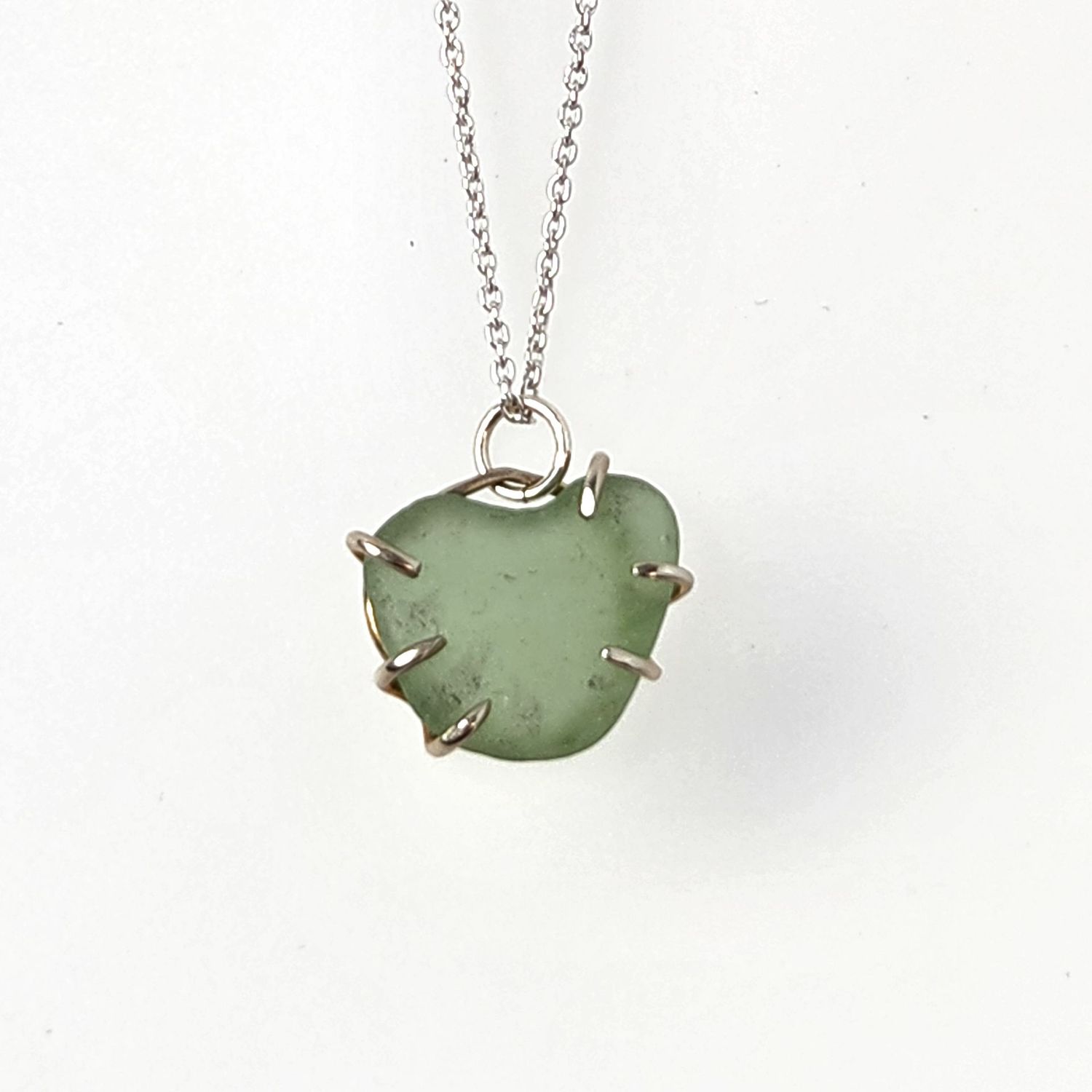 Sea Glass Heart Shaped Pendant