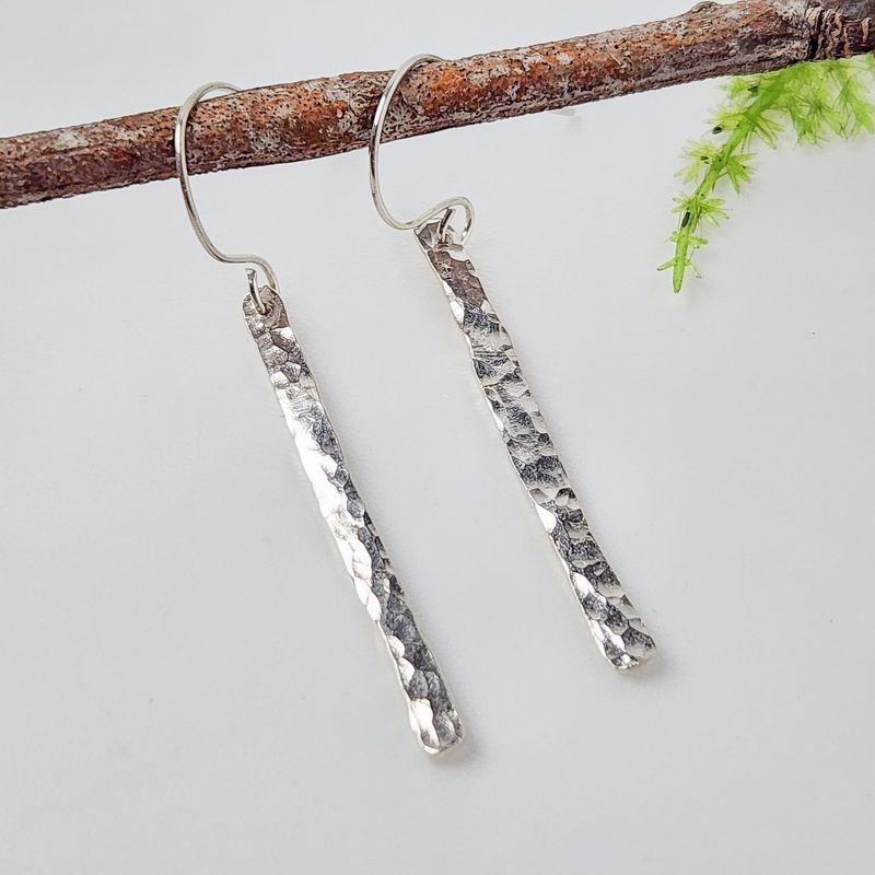 Sterling Silver Stick Earrings (1.6")