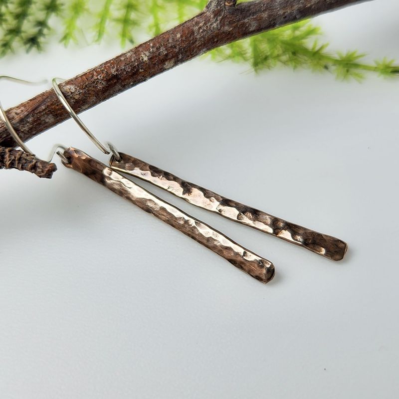 Bronze Stick Earrings (1.5")