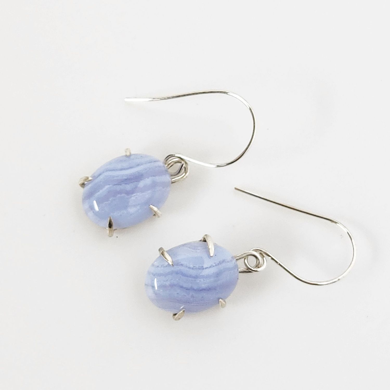 Lace Agate & Sterling Silver Earrings