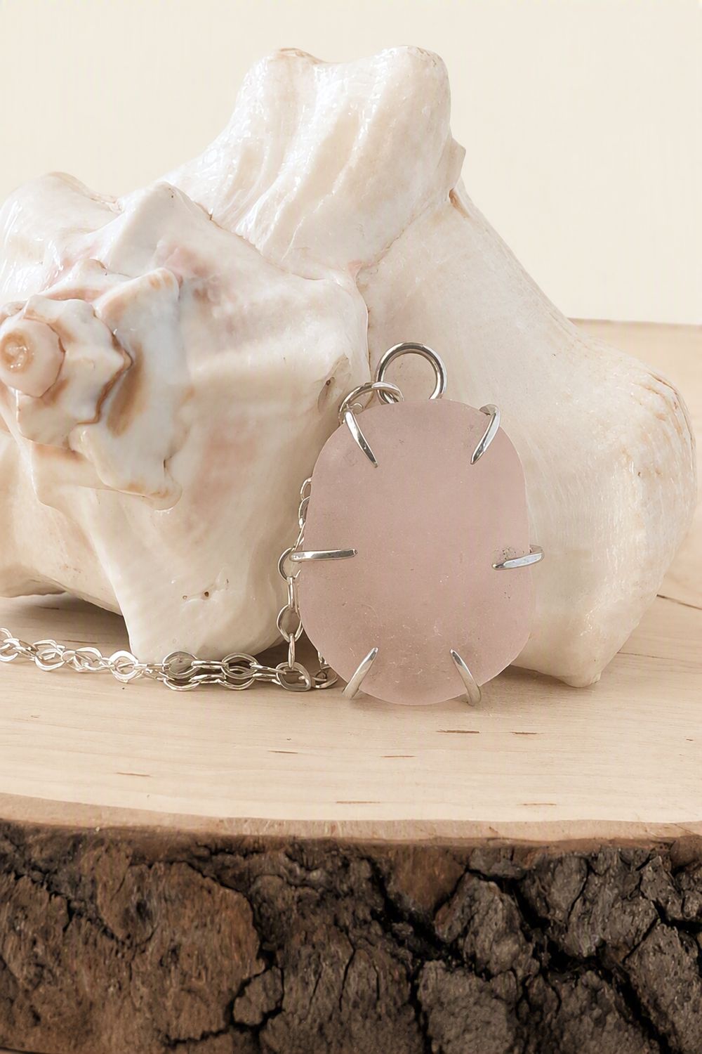 Sea Glass Pendant - Pink Sea Glass Pendant - Pink