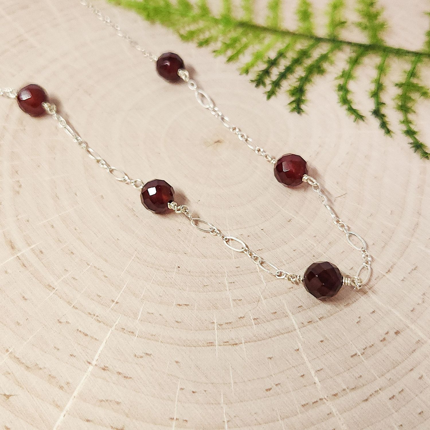 Carnelian Station Necklace