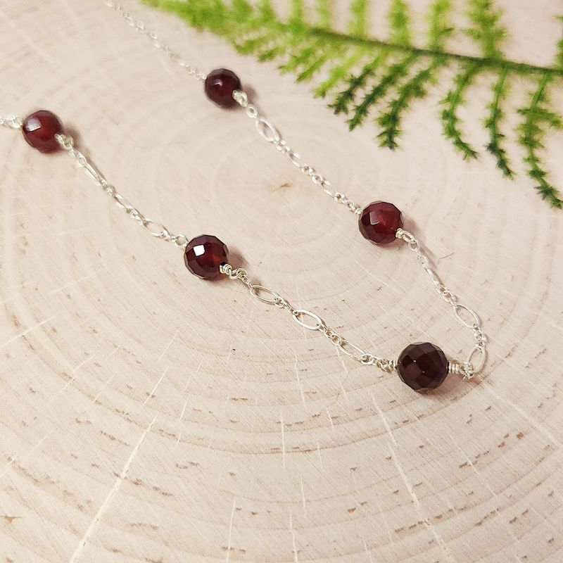 Carnelian Station Necklace