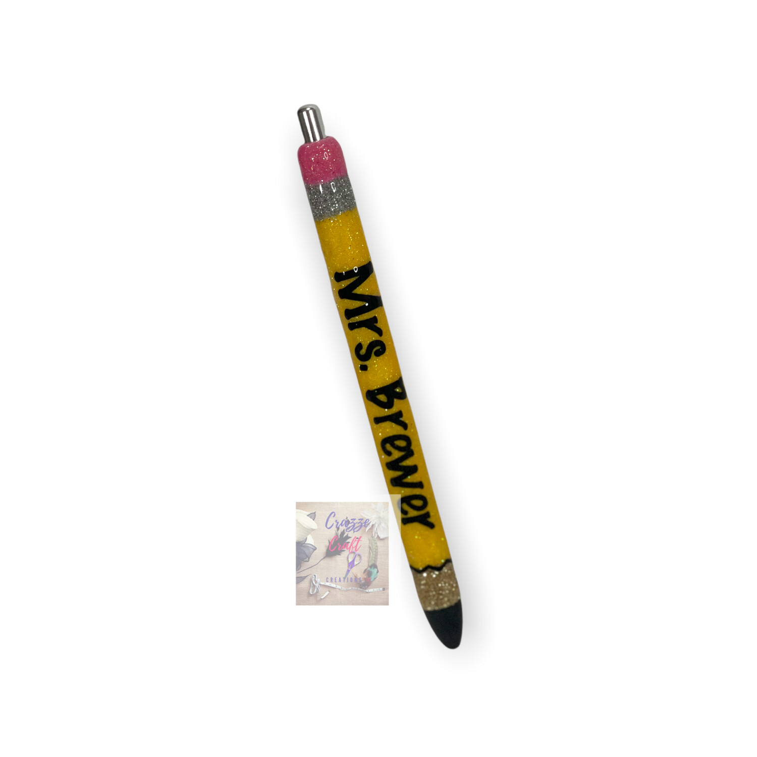 Custom Glittered Pencil Pen (Refillable)
