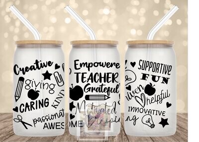 Glass Can Cup 16 oz