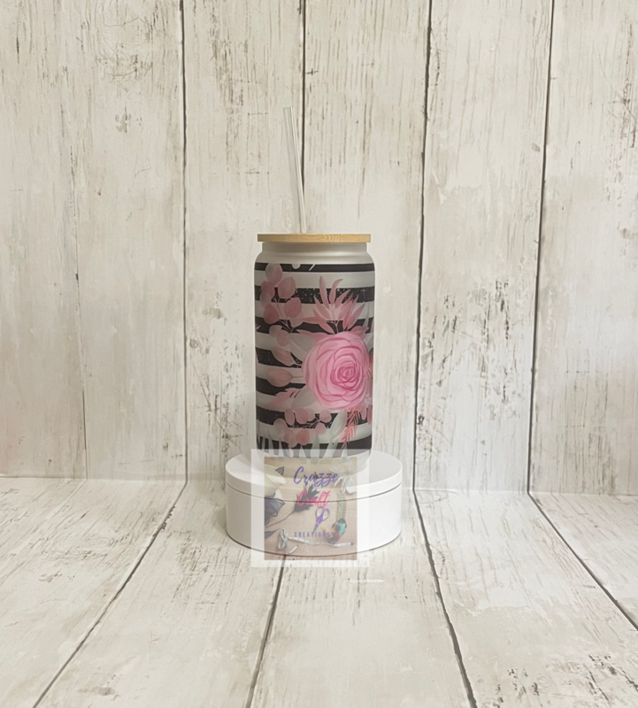 Glass Can Cup 16 oz