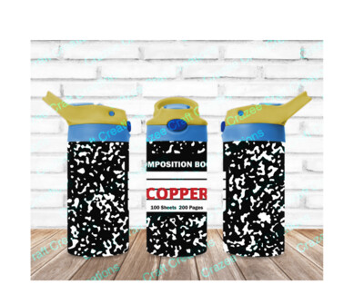 12 oz Custom Composition Notebook Tumbler (boys)