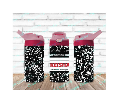 12 oz Custom Composition Notebook Tumbler (girls)