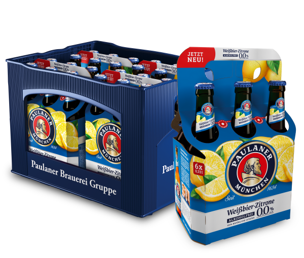 Paulaner Weißbier Zitrone Alkoholfrei 0,00 % - 4x 6er/0,33 Glas Paulaner Weißbier Zitrone Alkoholfrei 0,00 % - 4x 6er/0,33 Glas
