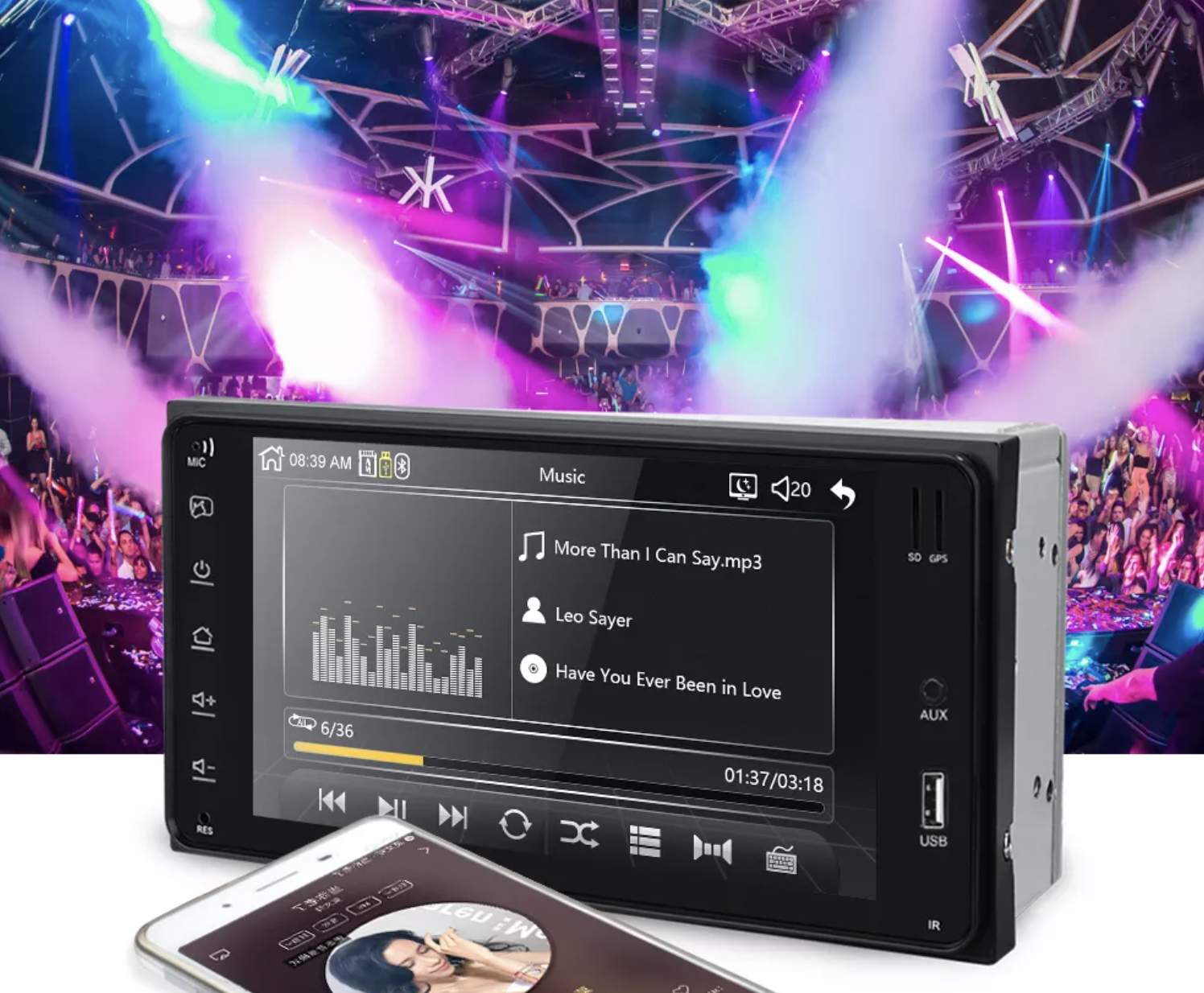 Toyota Standard Size MP5 Player ( Whole Touch Screen )