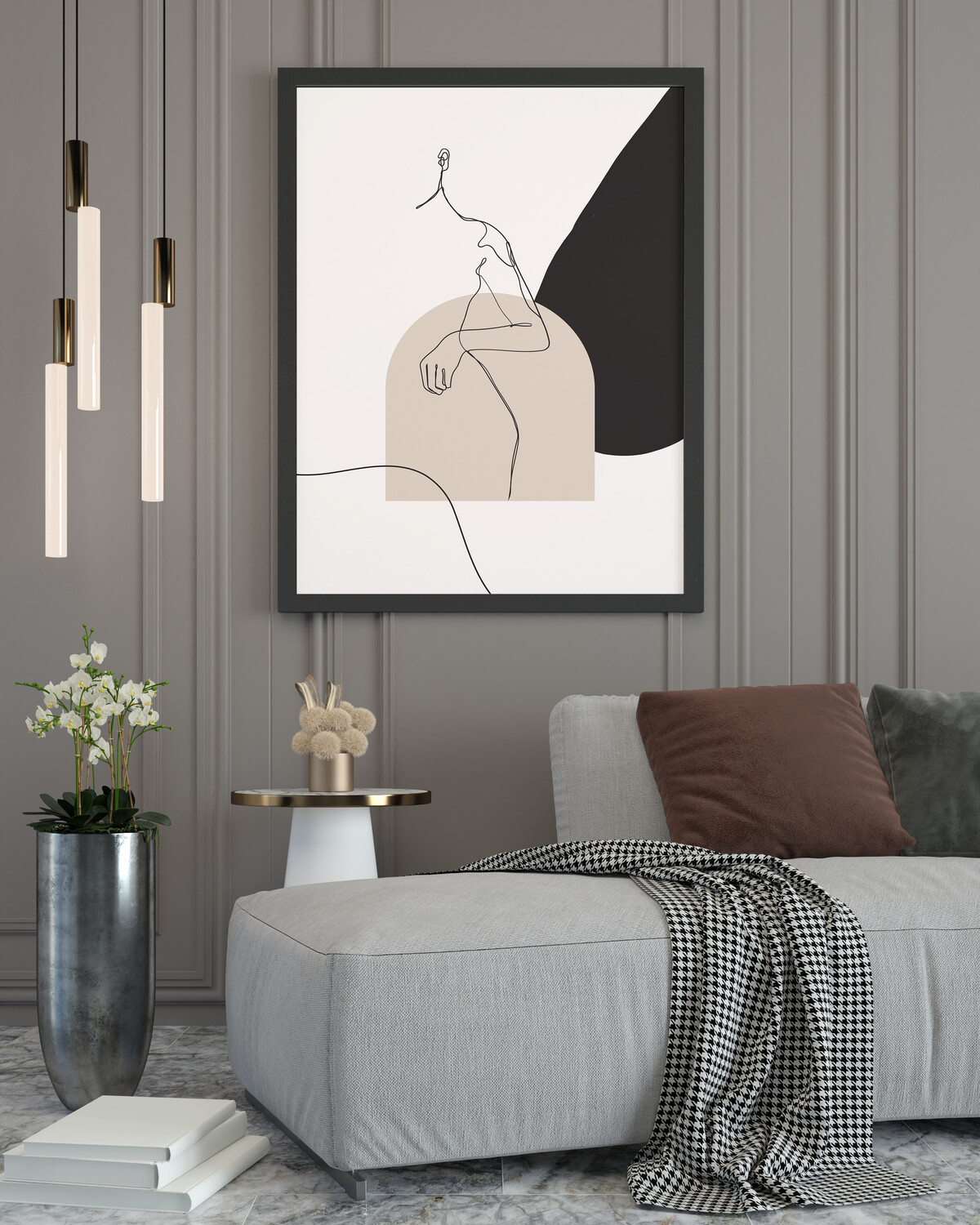 Art Line Modern Illustration Wall Art in A1 size.