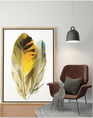 Golden Feather A1 Printable Wall Art