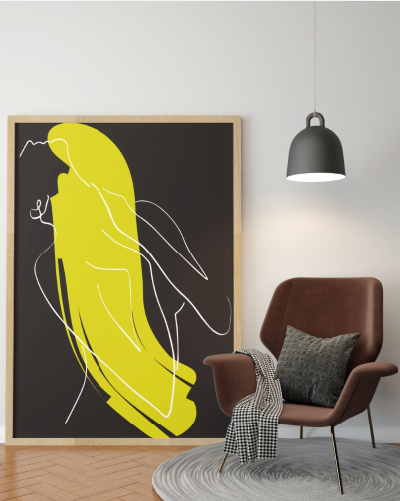 Mustard Illustrated A1 Wall Art