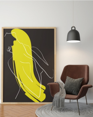 Mustard Illustrated A1 Wall Art