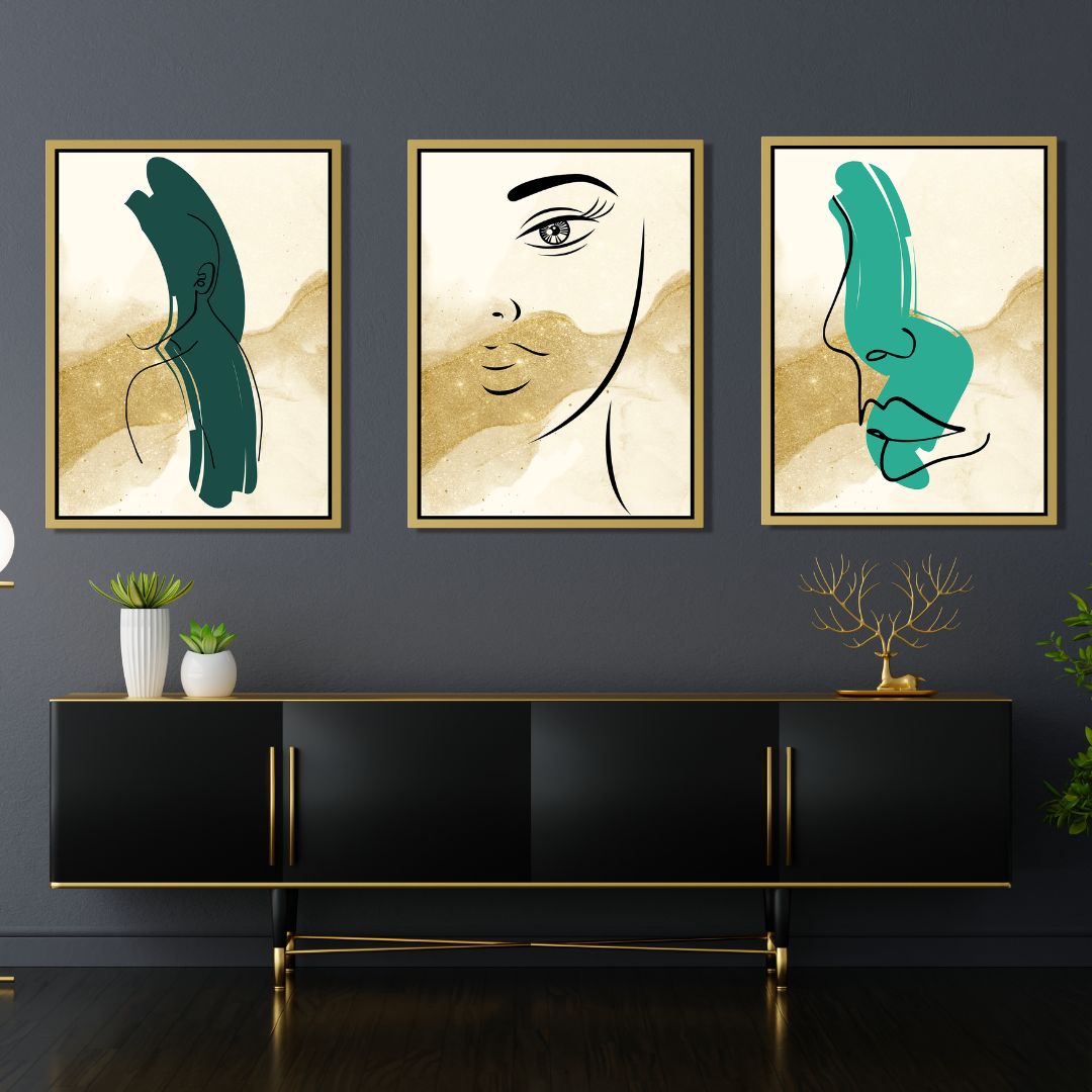 3 Modern Art Line Illustration Wall Art