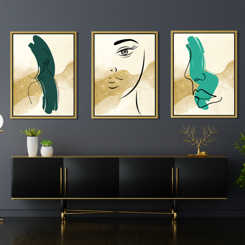 3 Modern Art Line Illustration Wall Art