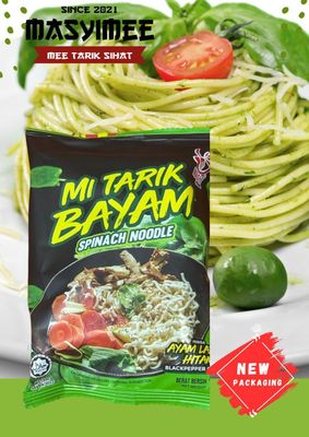 MasyiMee SPINACH Noodle in BLACKPEPPER CHICKEN