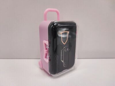 Feuerzeug schwarz im rosa Koffer