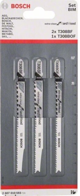 Bosch Stichsägeblatt-Set 
 3-teilig (2x T308BF, 1x T308BOF)