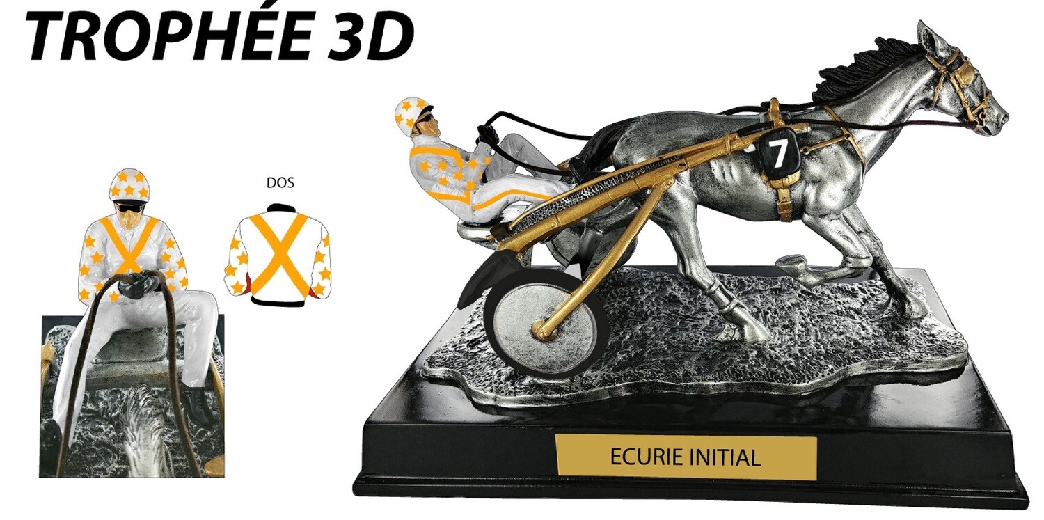 Trophée Trotteur attelé 3D