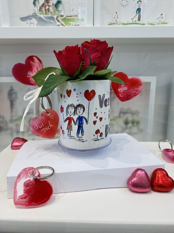 Tasse Tasse "Verliebt in Dich" im Geschenkset Valentinstag