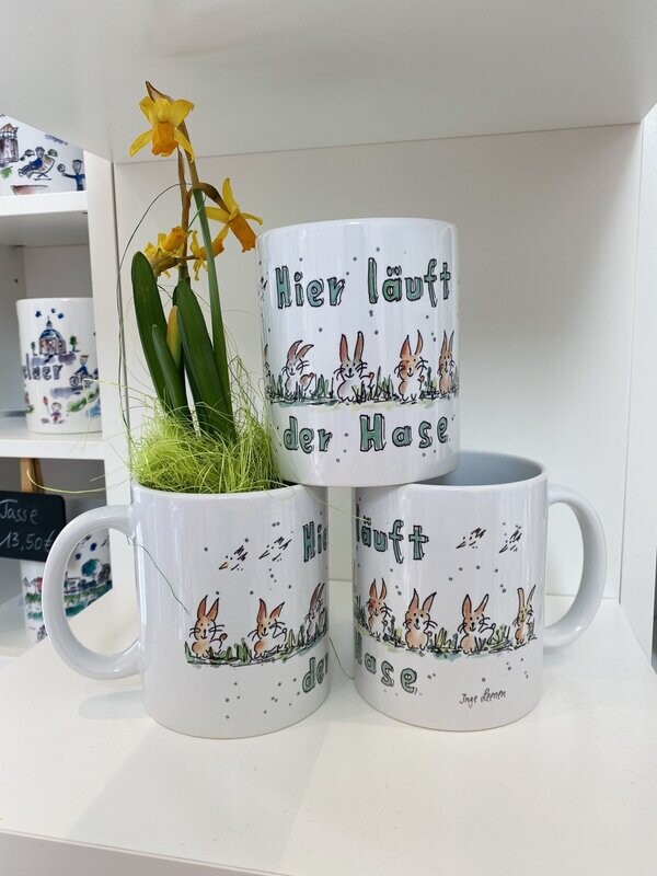 Tasse Ostern Tasse Ostern "Hier läuft der Hase grün"