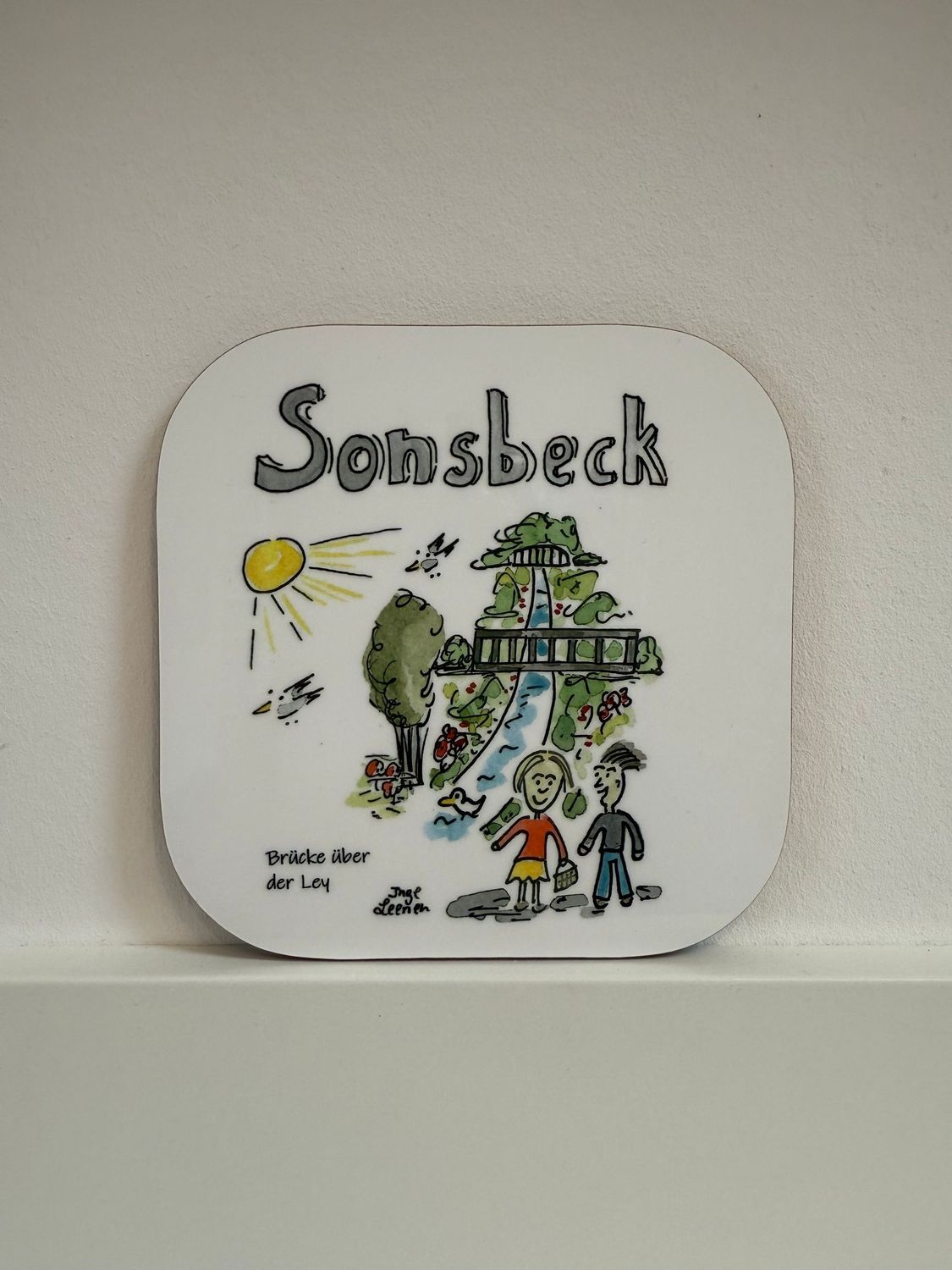 Untersetzer Sonsbeck Brücke über der Ley