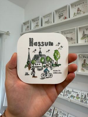 Untersetzer Hassum Kirche St. Willibrordus