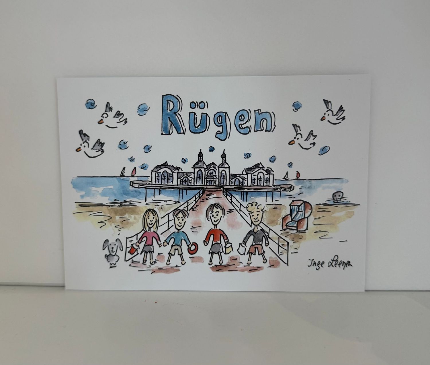 Postkarte "Rügen Seebrücke Sellin"