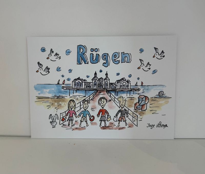 Postkarte "Rügen Seebrücke Sellin"