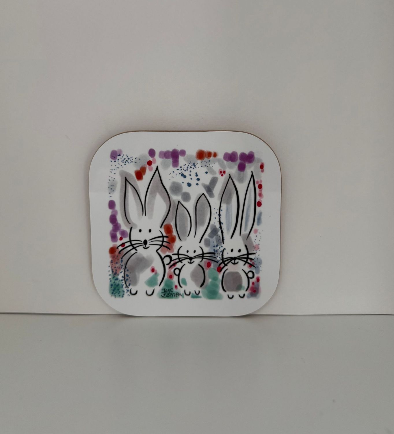 Untersetzer Hasen bunt