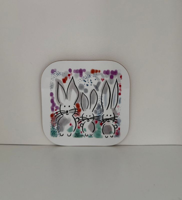 Untersetzer Hasen bunt