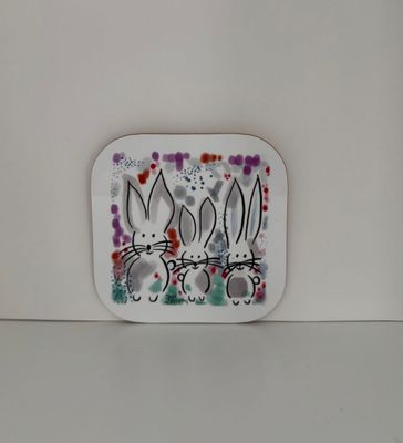 Untersetzer Hasen bunt