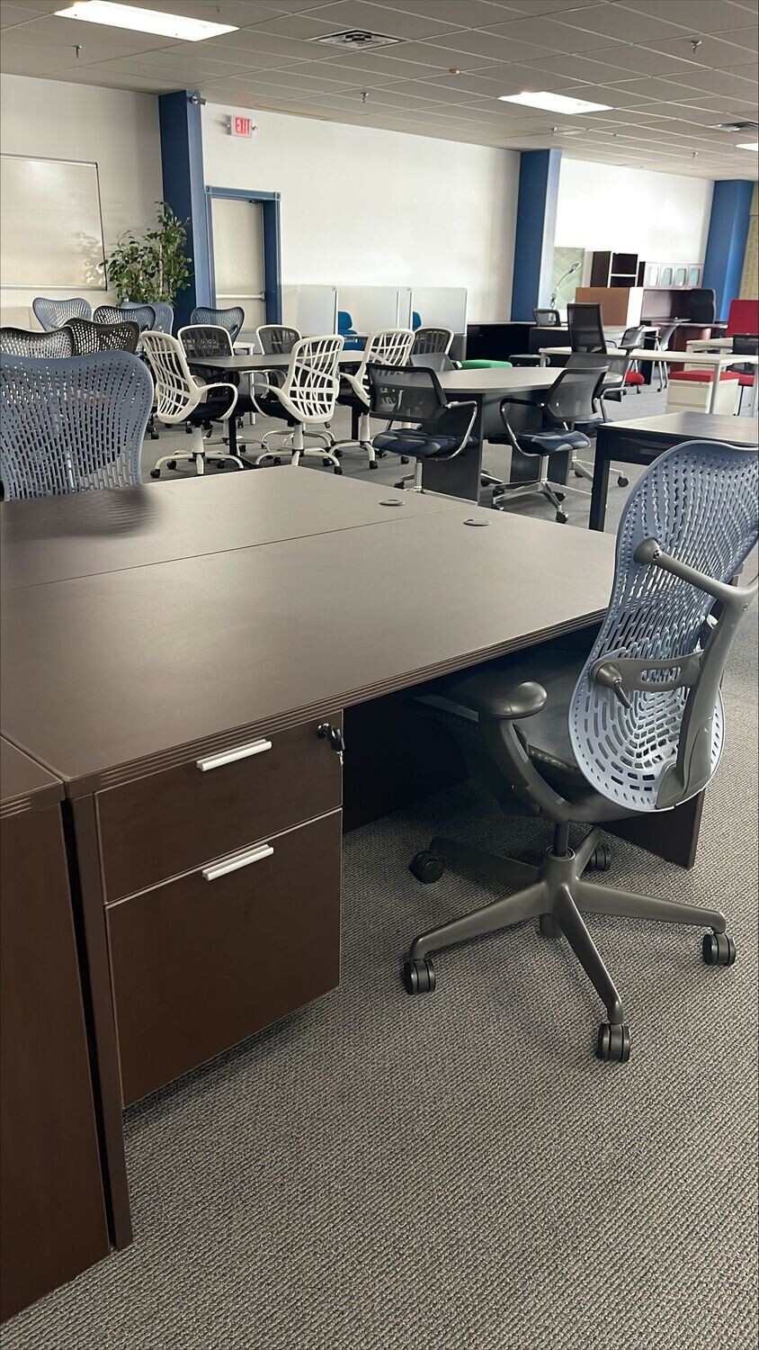 Espresso Straight Desks