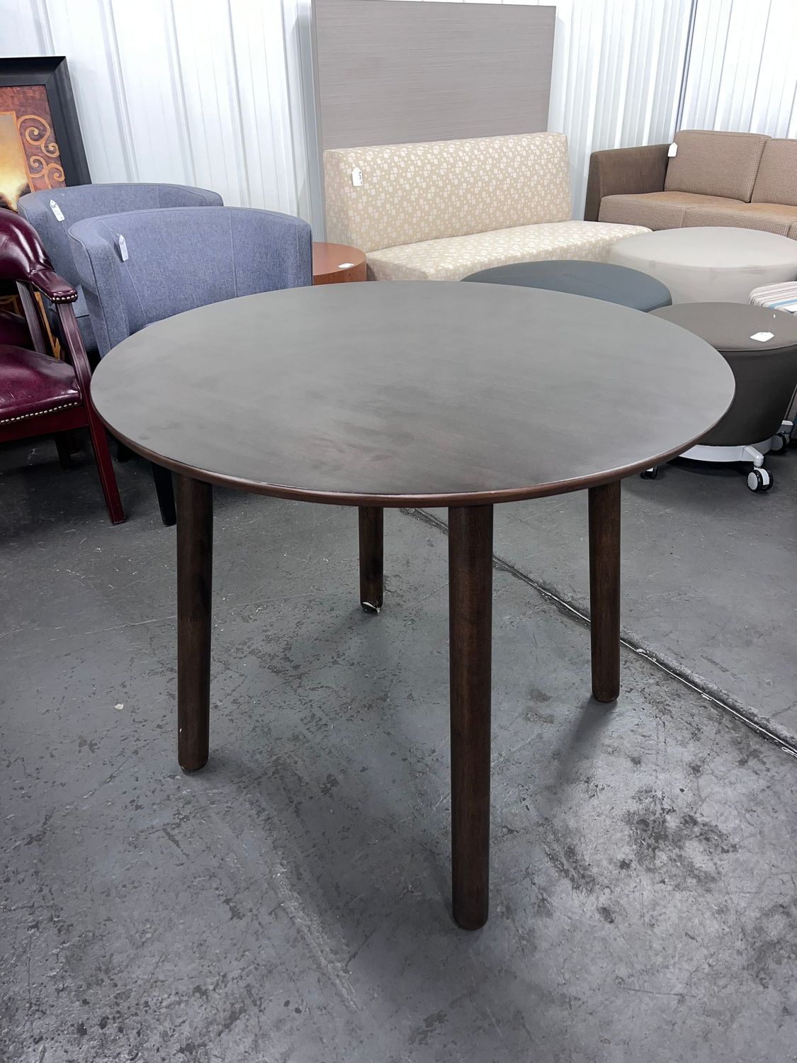 Walnut Round Cafe Table
