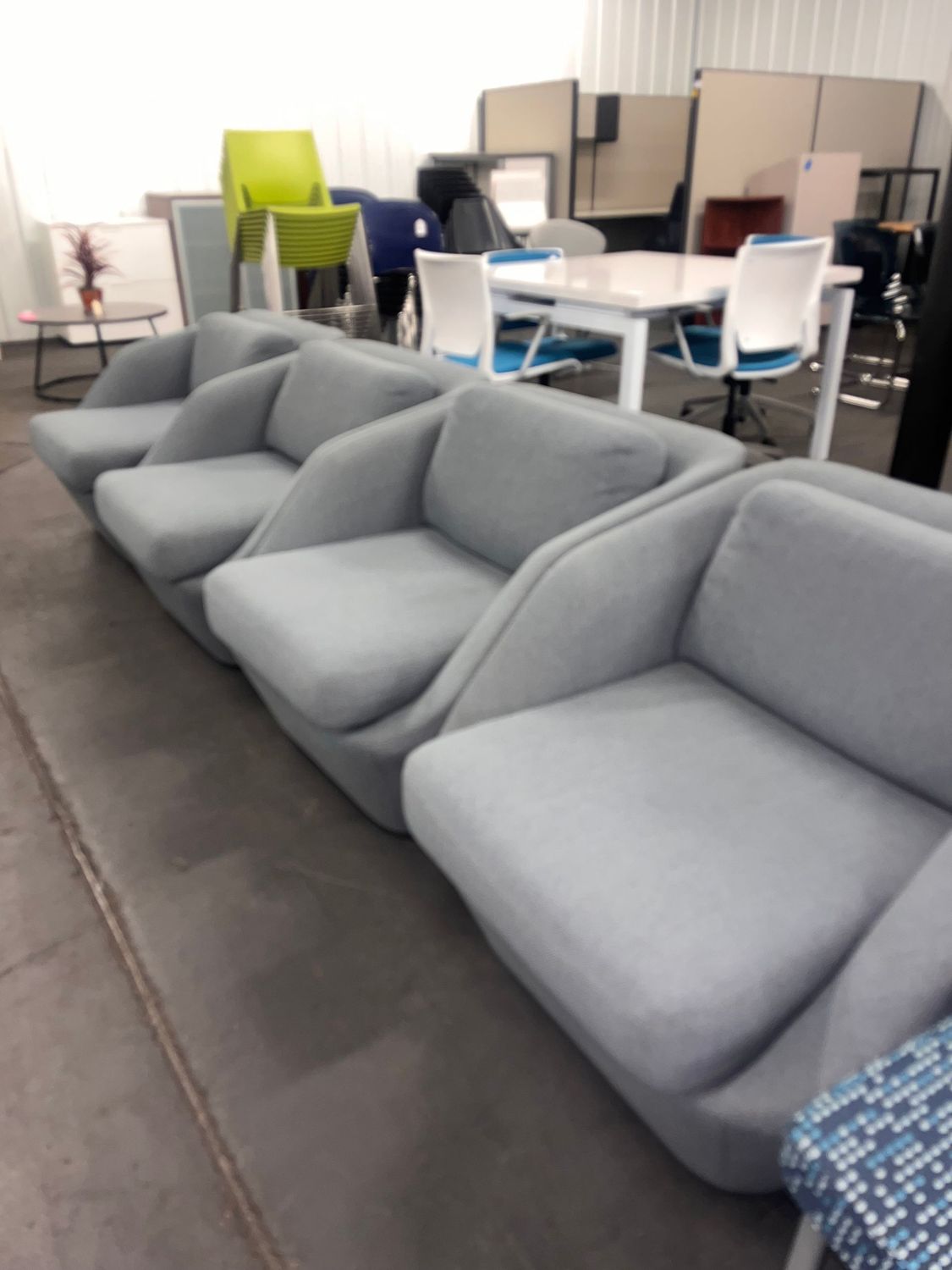 Gray Fabric Club Chairs