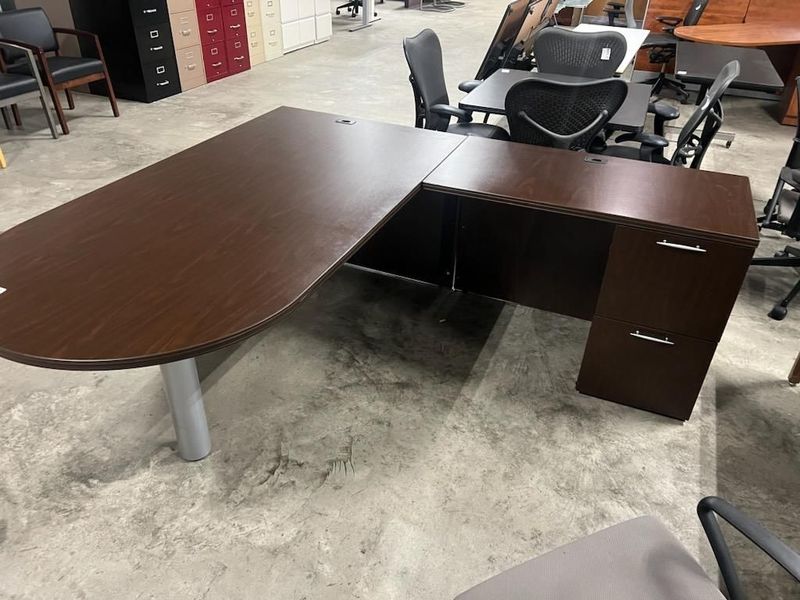 Espresso Bullet Desk W/ Return