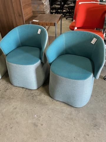 Blue Club/Ottoman Chairs