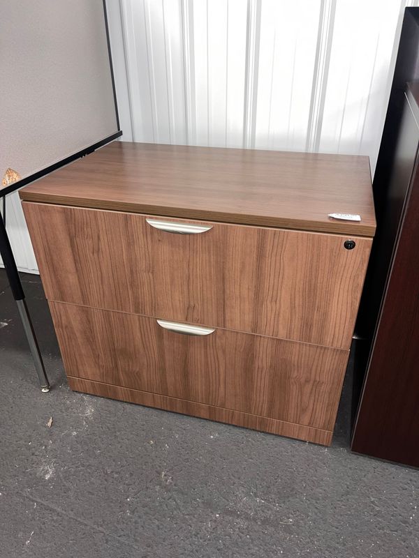 2 Drawer Walnut Lateral File - No Key