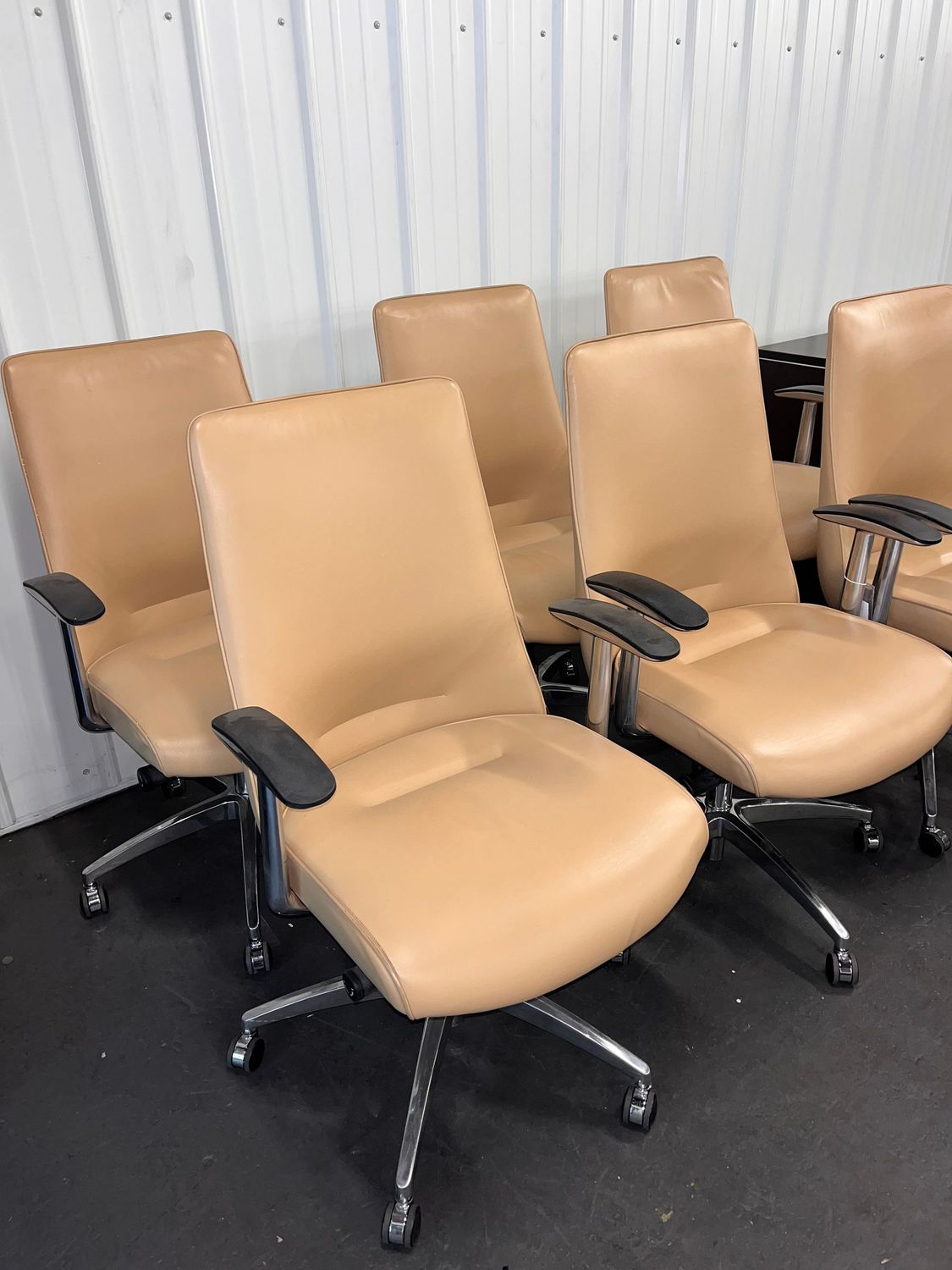 Real Leather Executive Chairs - 6 in stock