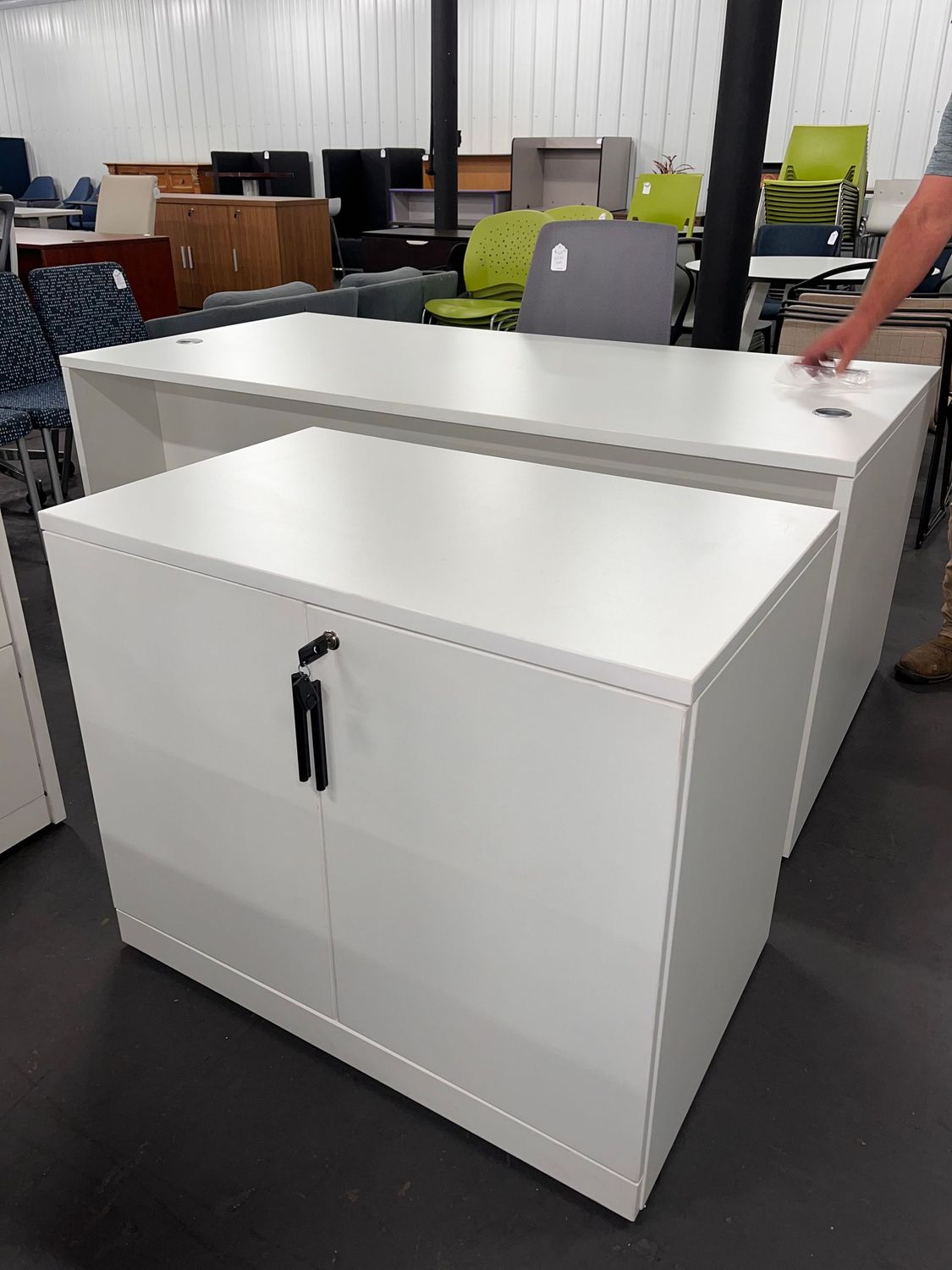30" Tall White Storage Cabinet